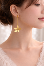 Golden Bloom Drop Earrings - Image 2