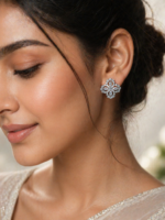 Crystal Bloom Stud Earrings - Image 2