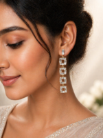 Golden Cascade Crystal Earrings - Image 2